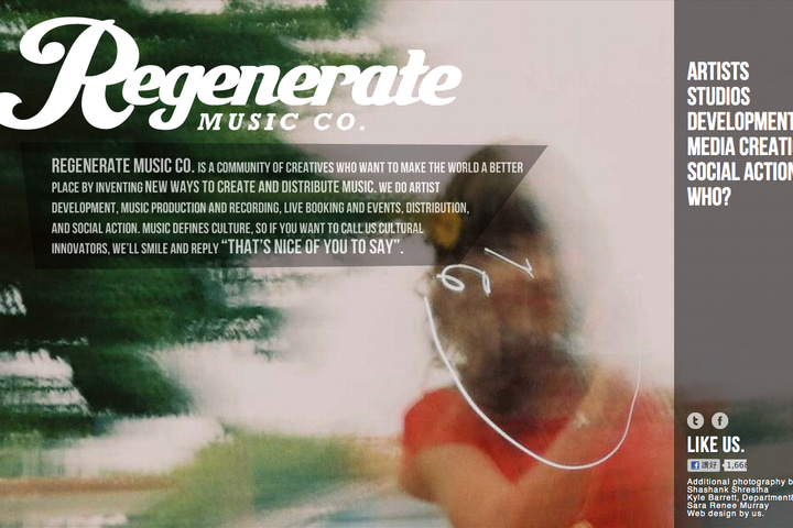 Regenerate Music Company website preview